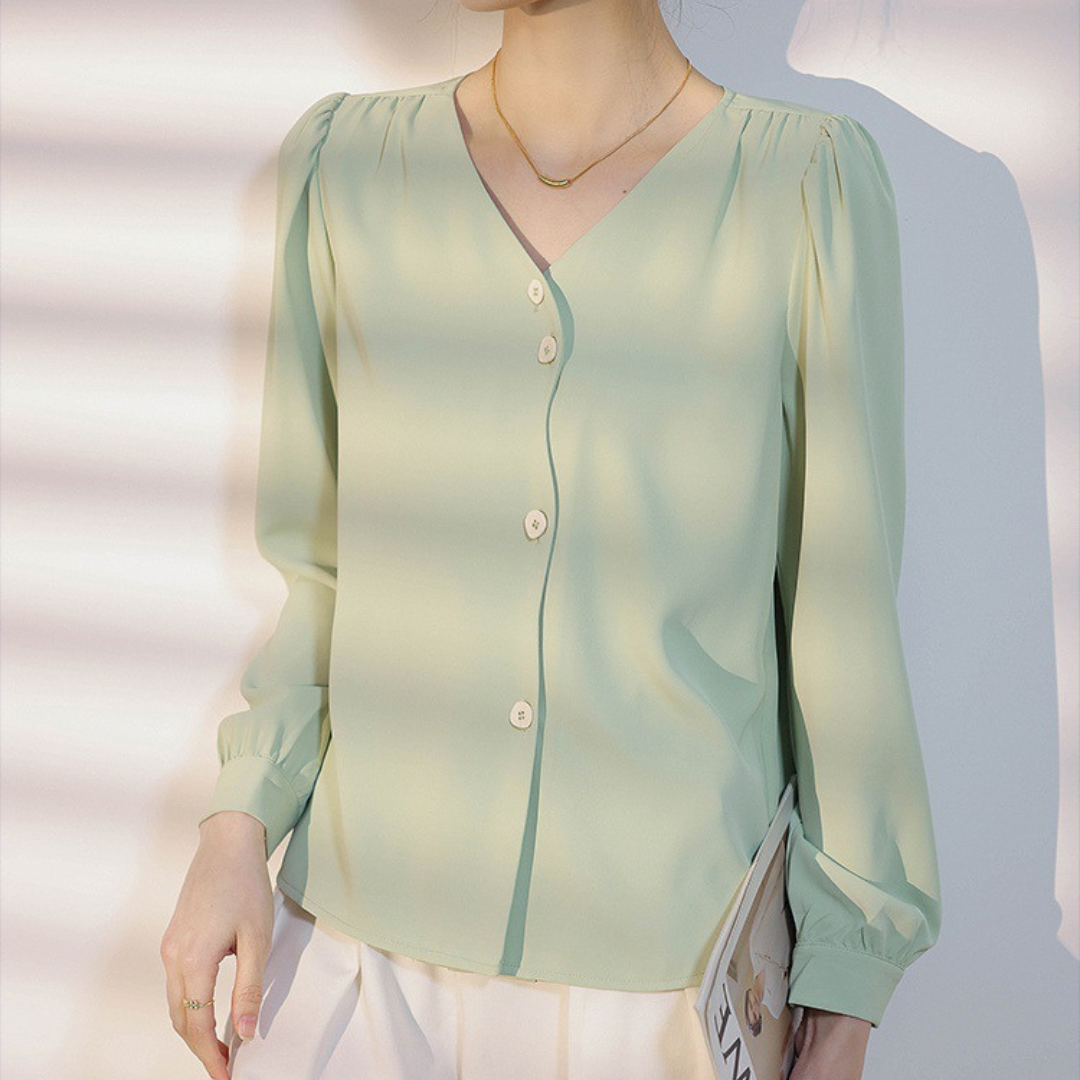 Mira Ease Wave Button Blouse