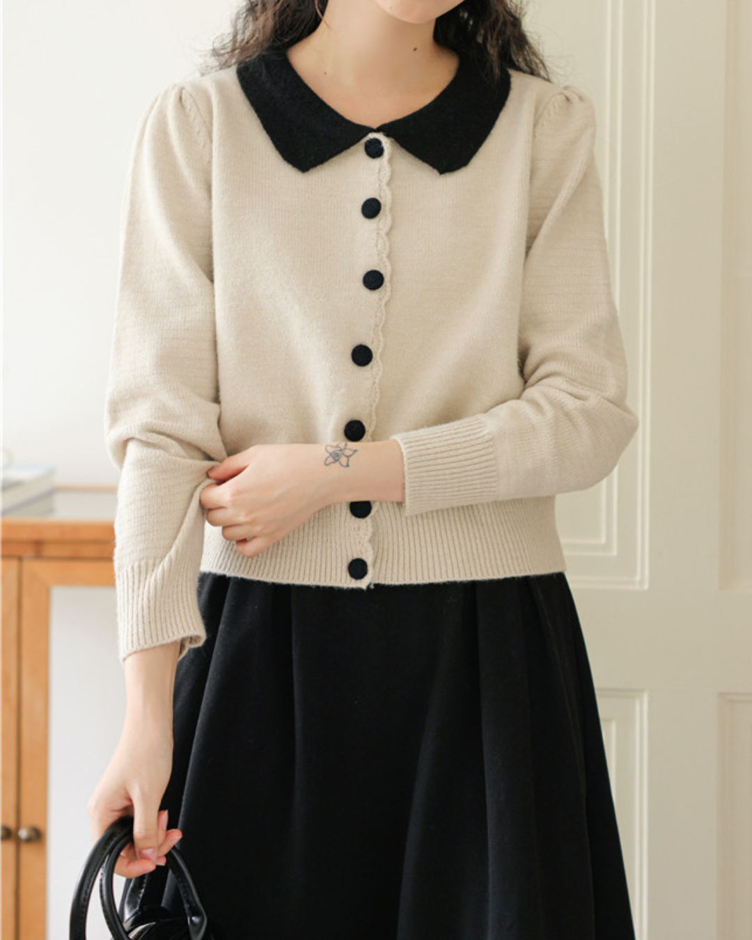 Elodie Soft Collar Knit Cardigan
