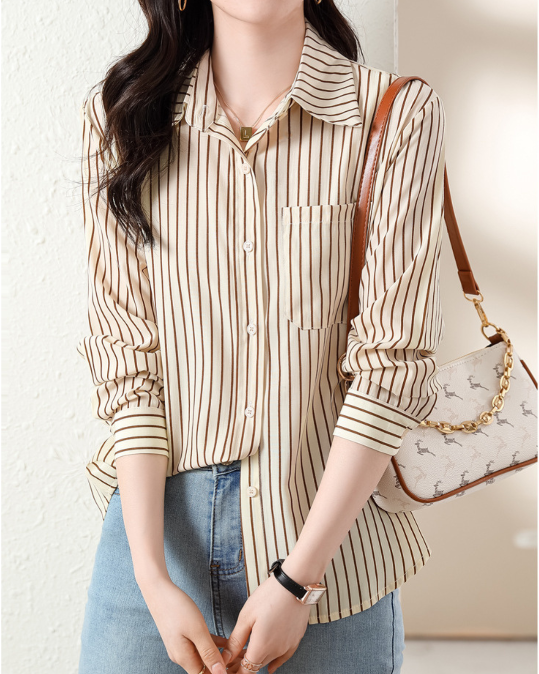 Mira Ease Stripe Pocket Shirt