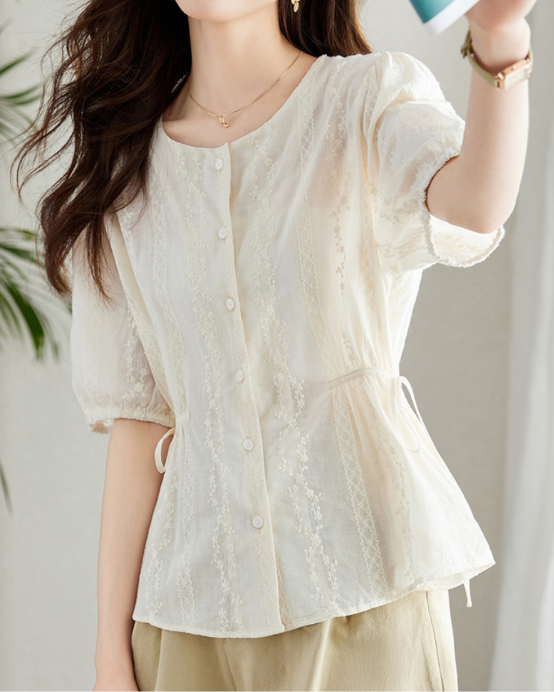 Clara Lace Waist Blouse