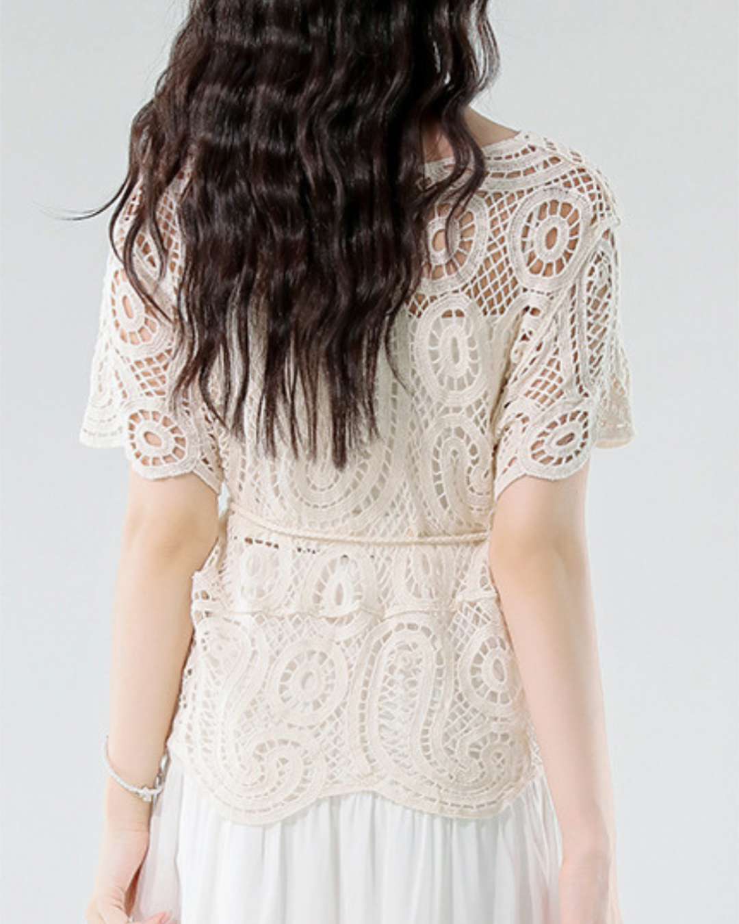 Amira Soft Lace Belted Top