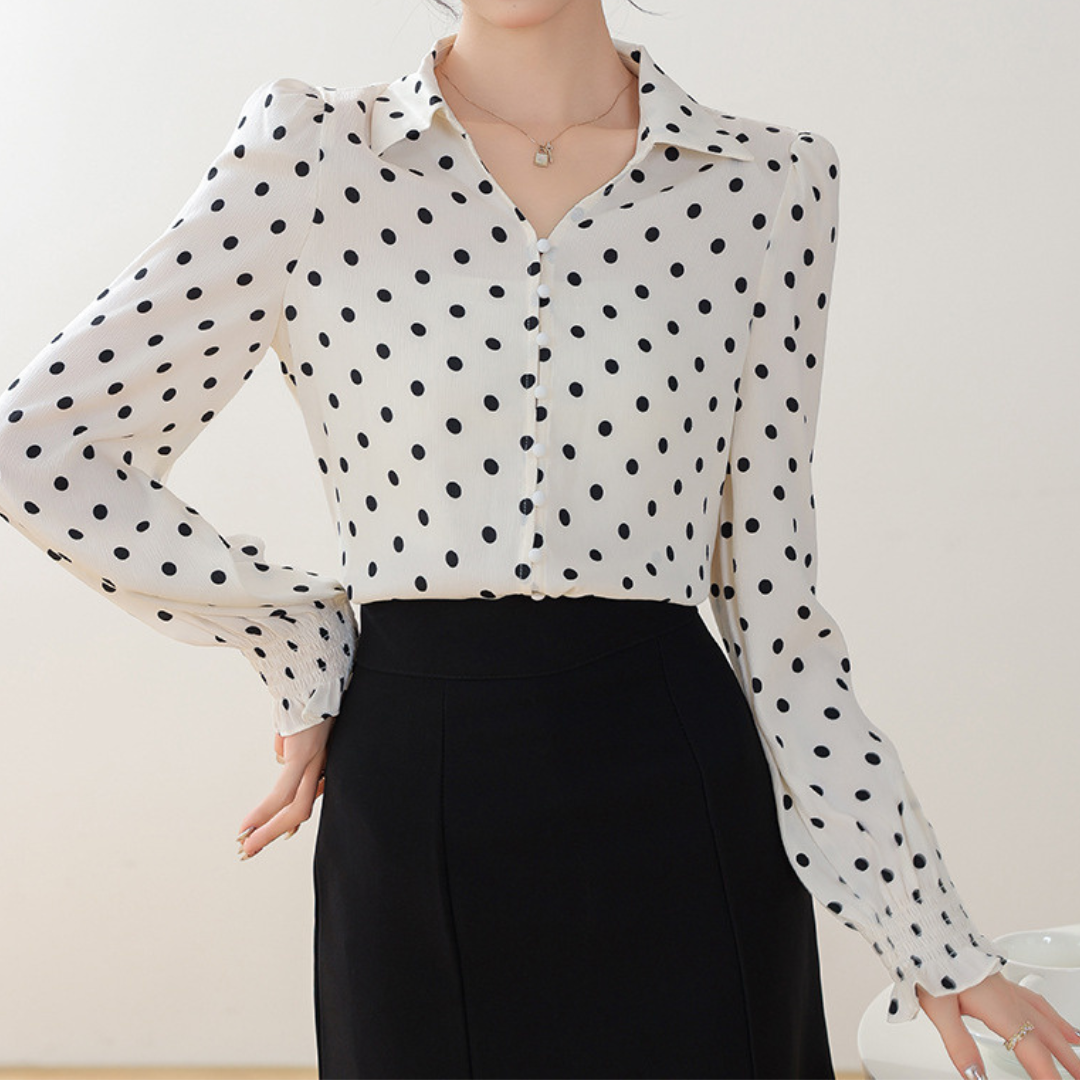 Mira Dot Soft Cuff Blouse