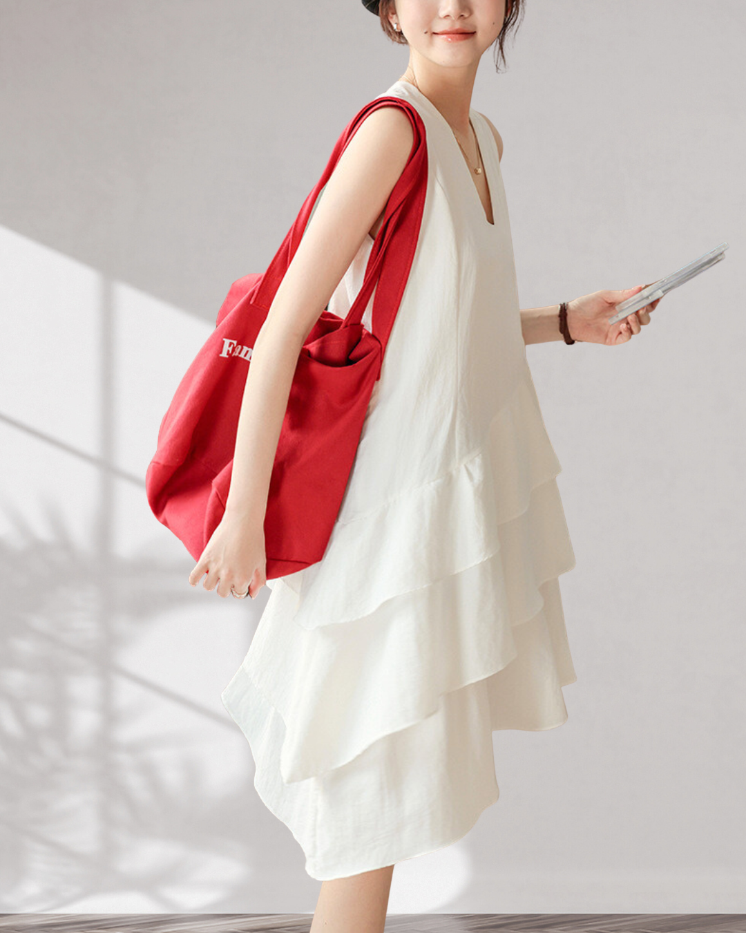Lumi Drift Tiered Cotton Dress
