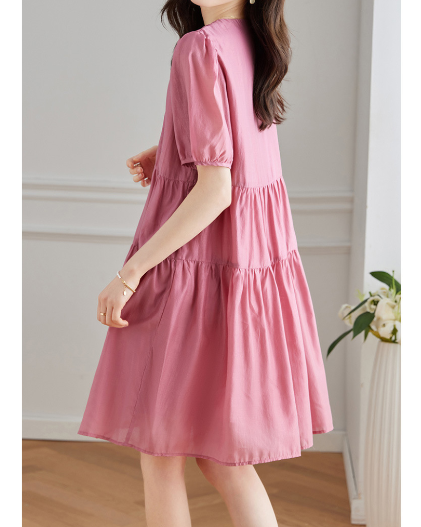 Flora Tier Smock Midi Dress