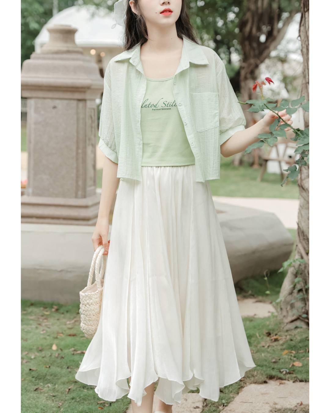 Lila Layered Voile Skirt Set