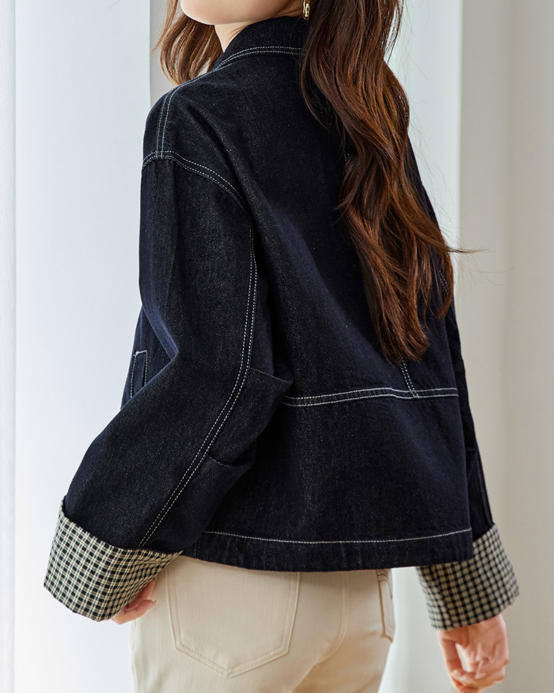 Indigo Check Cuff Jacket