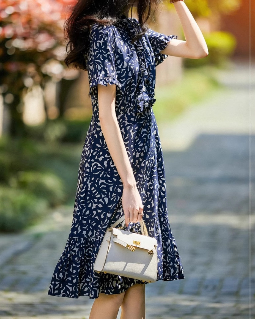 Amira Soft Petal Midi Dress