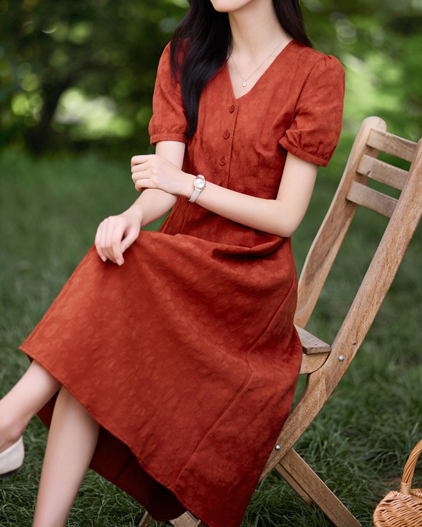 Mira Clay Bloom Cotton Dress