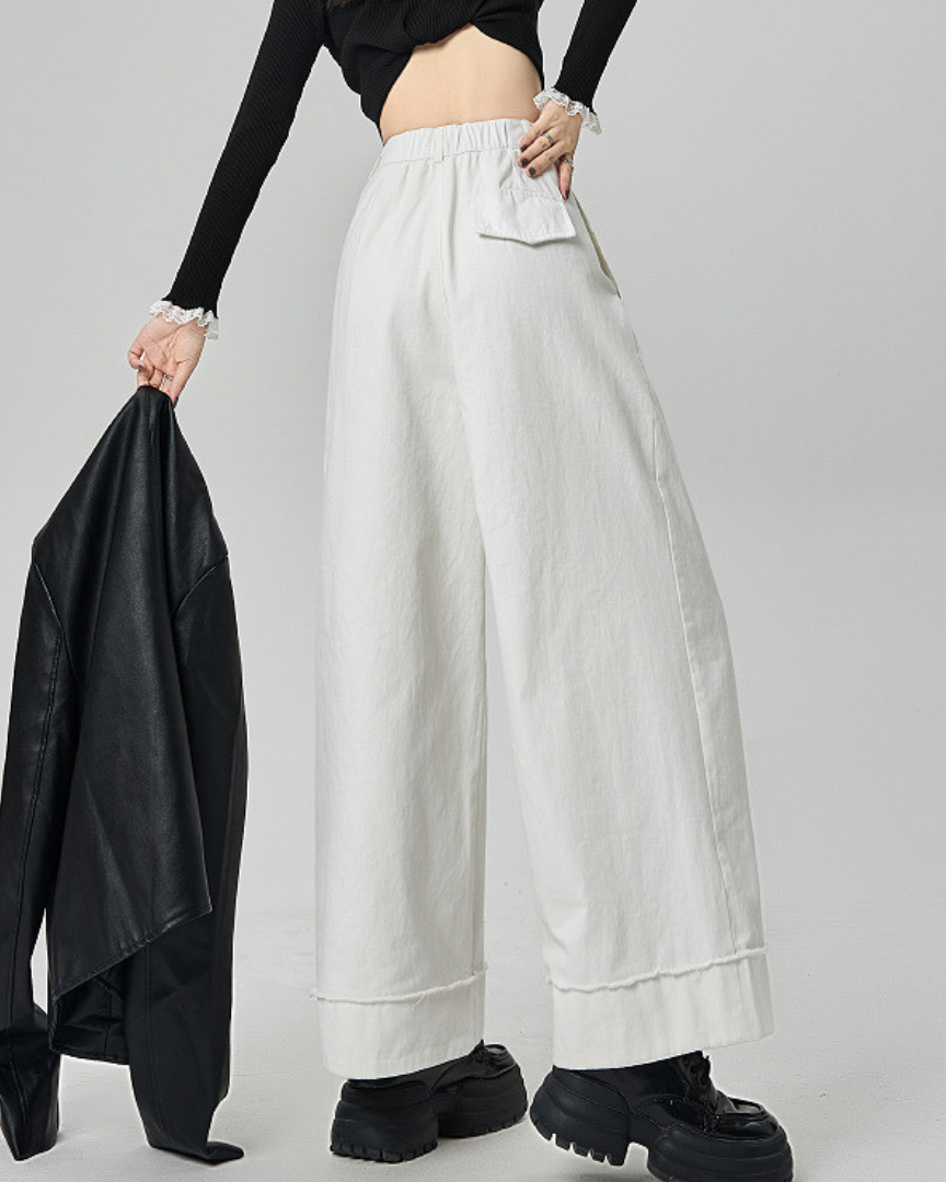 Mira Folded Wide Cotton Pants