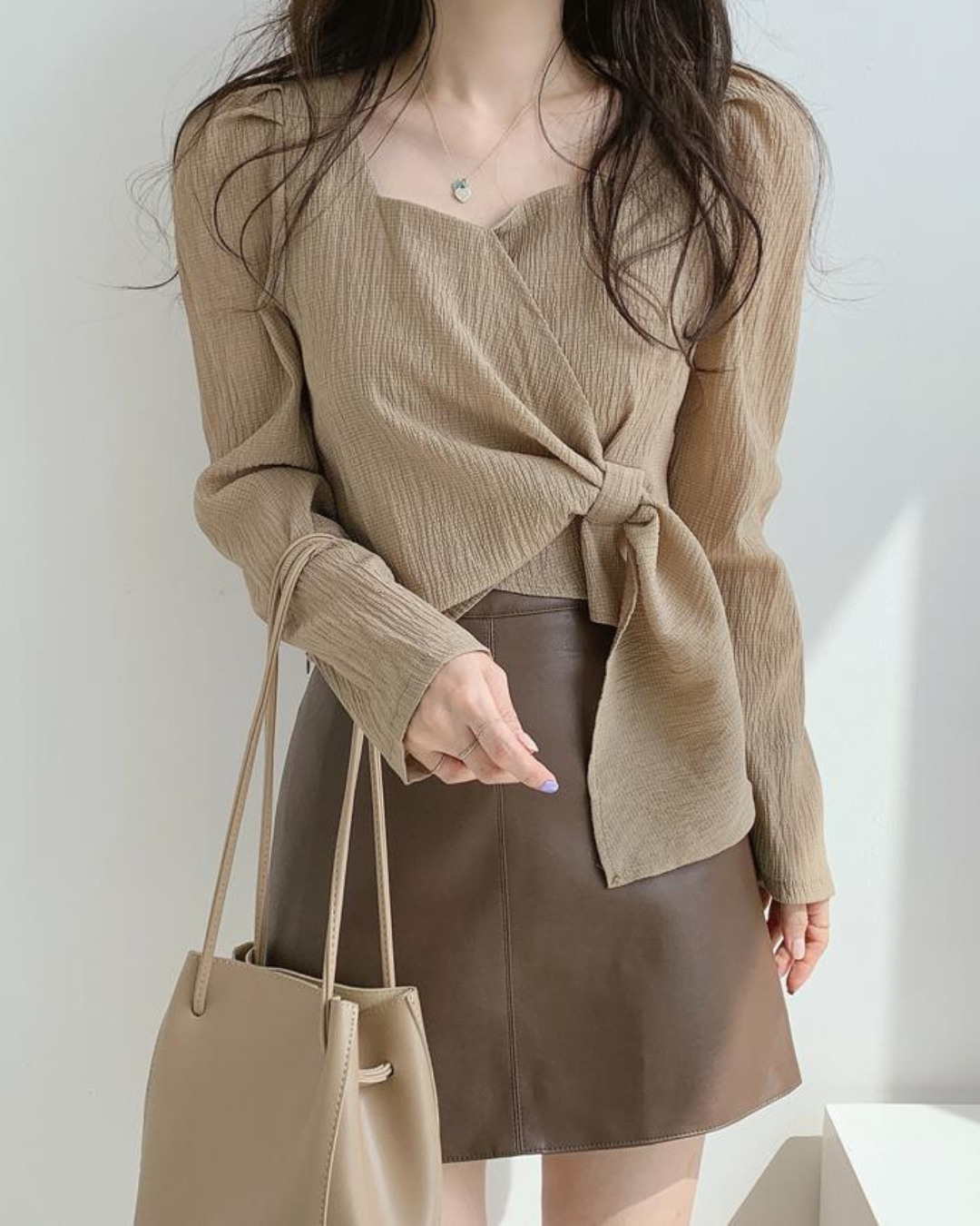 Celine Drape Waist Tie Blouse
