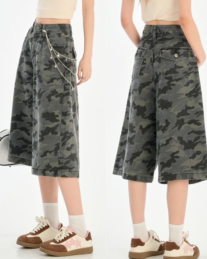 Lana Ease Camo Wide Crop Pants