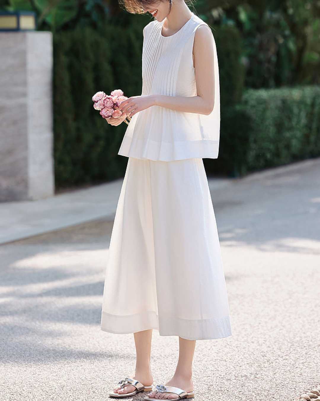 Lina Pleat Breeze Cotton Set