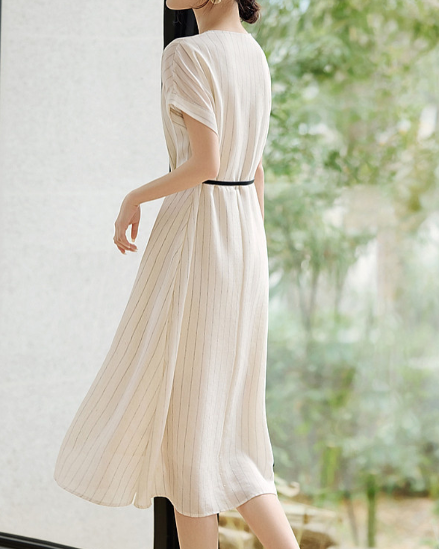 Linea Whisper Stripe Midi Dress