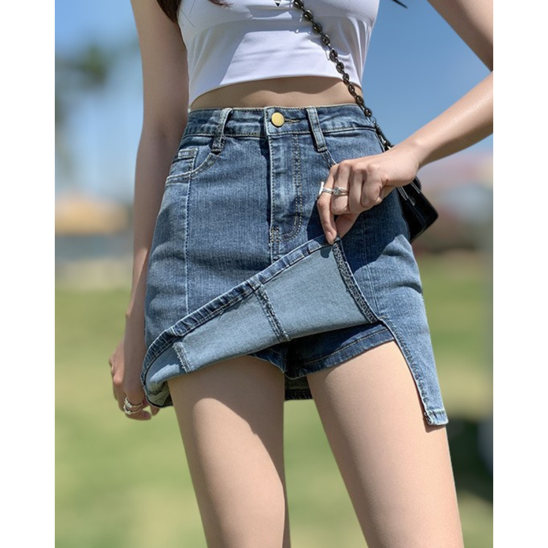 Arden Soft Slit Denim Skirt