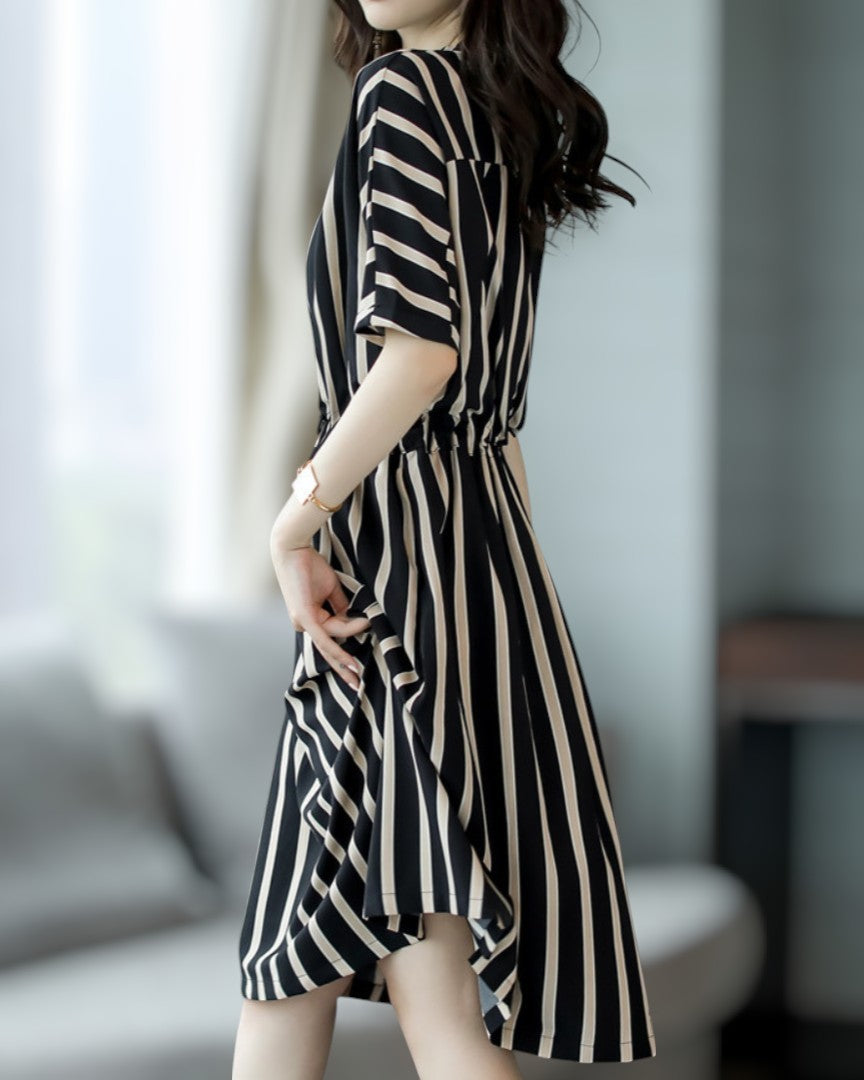Eden Stripe Flow Midi Dress