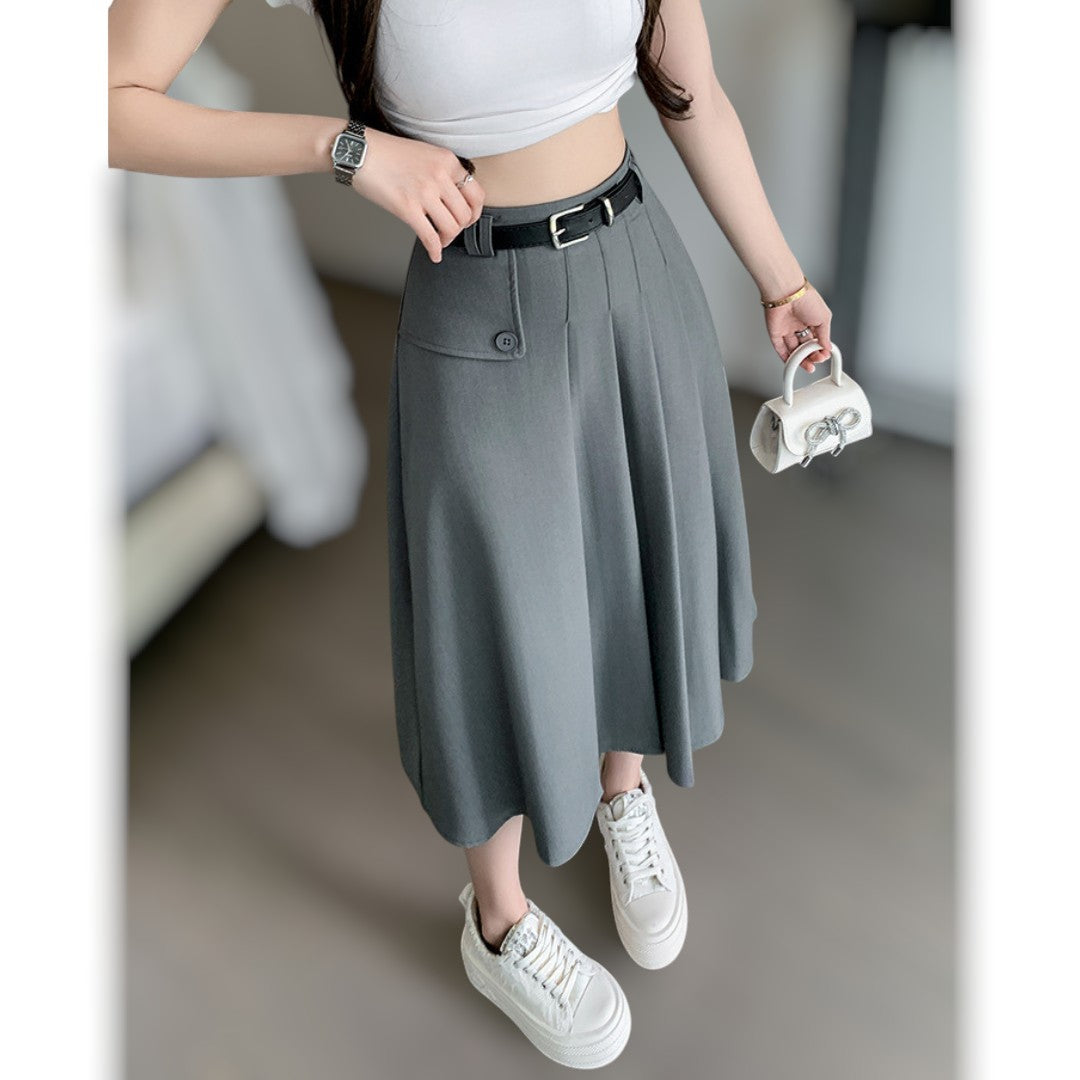 Vera Soft Pleat Belted Skirt