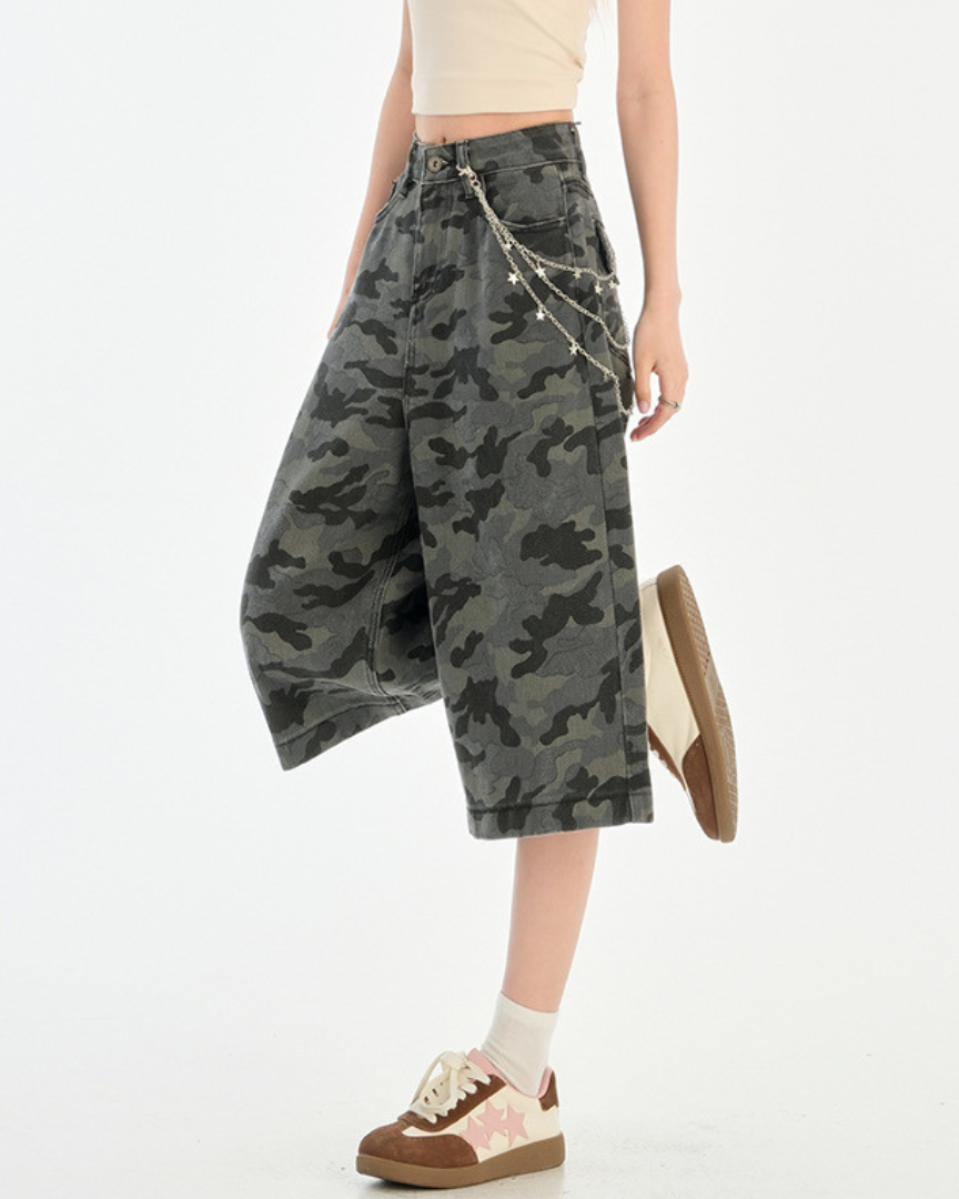 Lana Ease Camo Wide Crop Pants