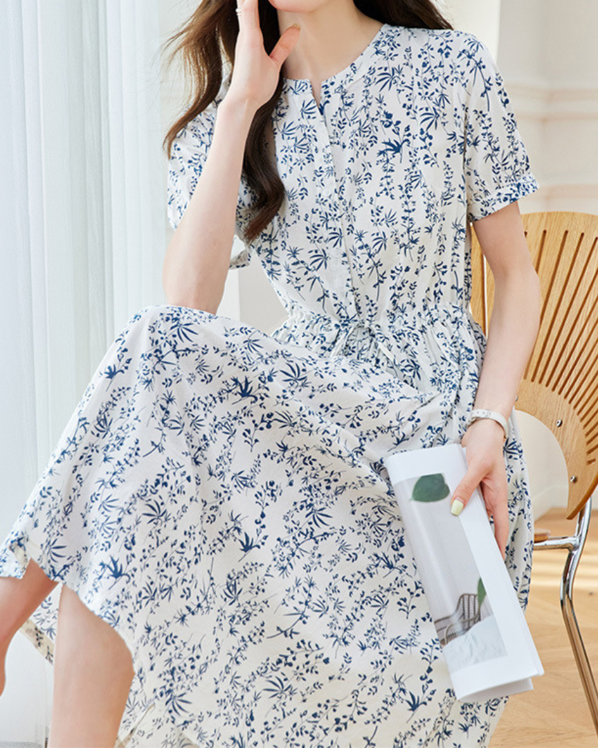 Lina Mist Print Midi Dress