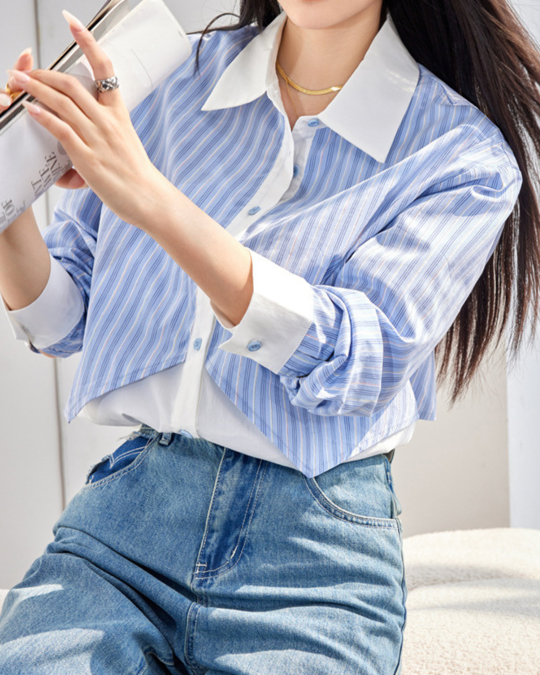 Maye Layered Stripe Shirt