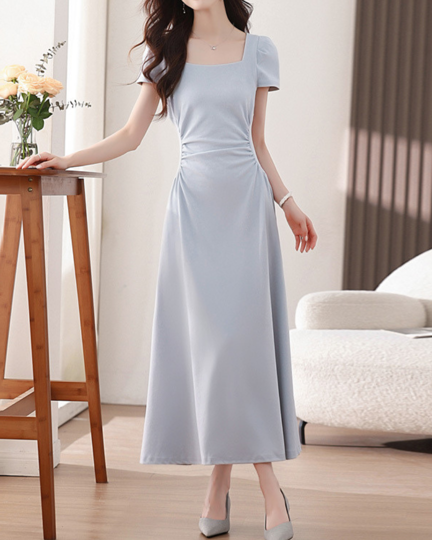 Serene Gathered Waist Midi Dress