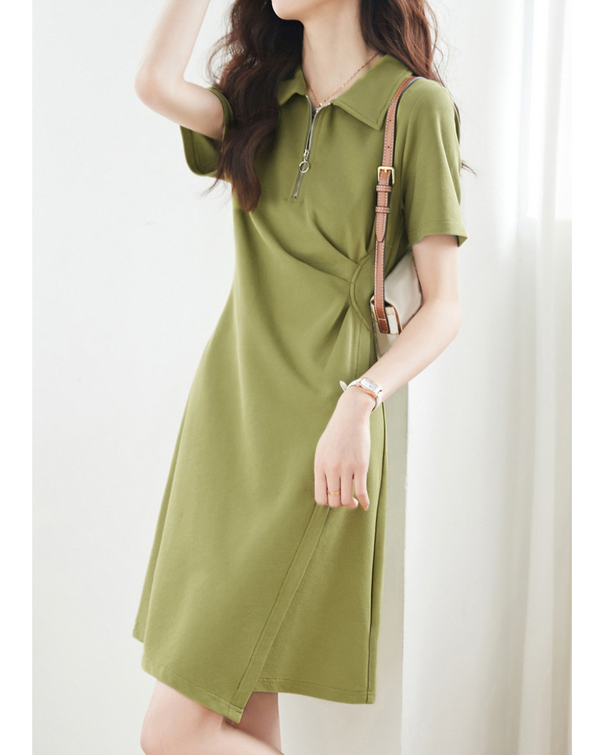 Romi Zip Curve Polo Dress