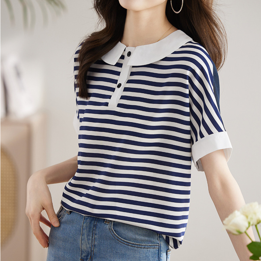 Marine Ease Stripe Collar Shirt