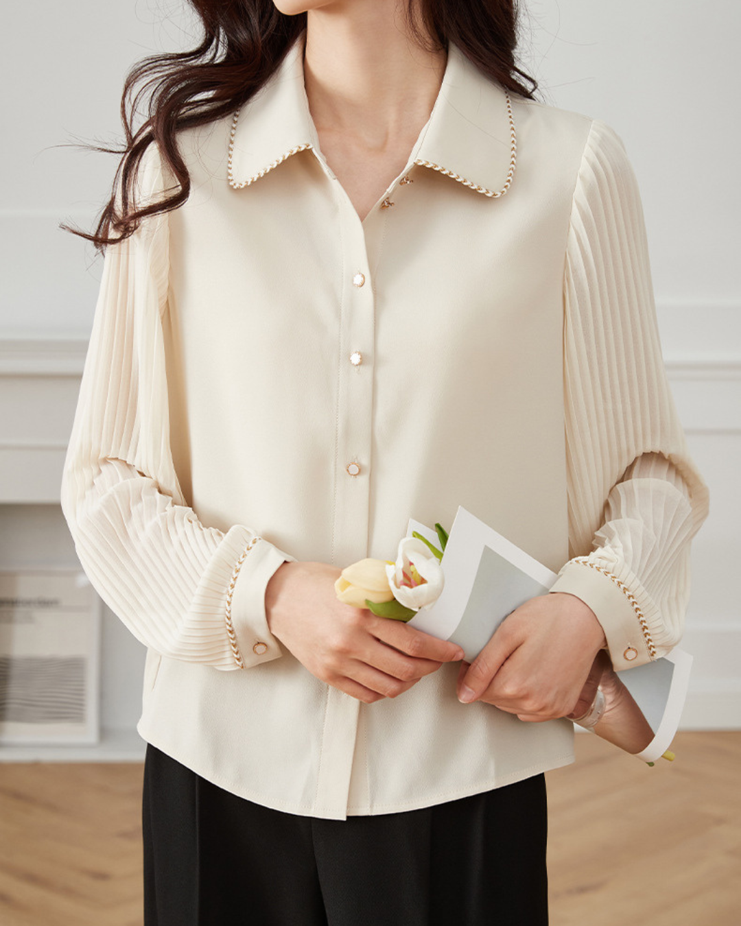 Aira Lapel Soft Collar Blouse