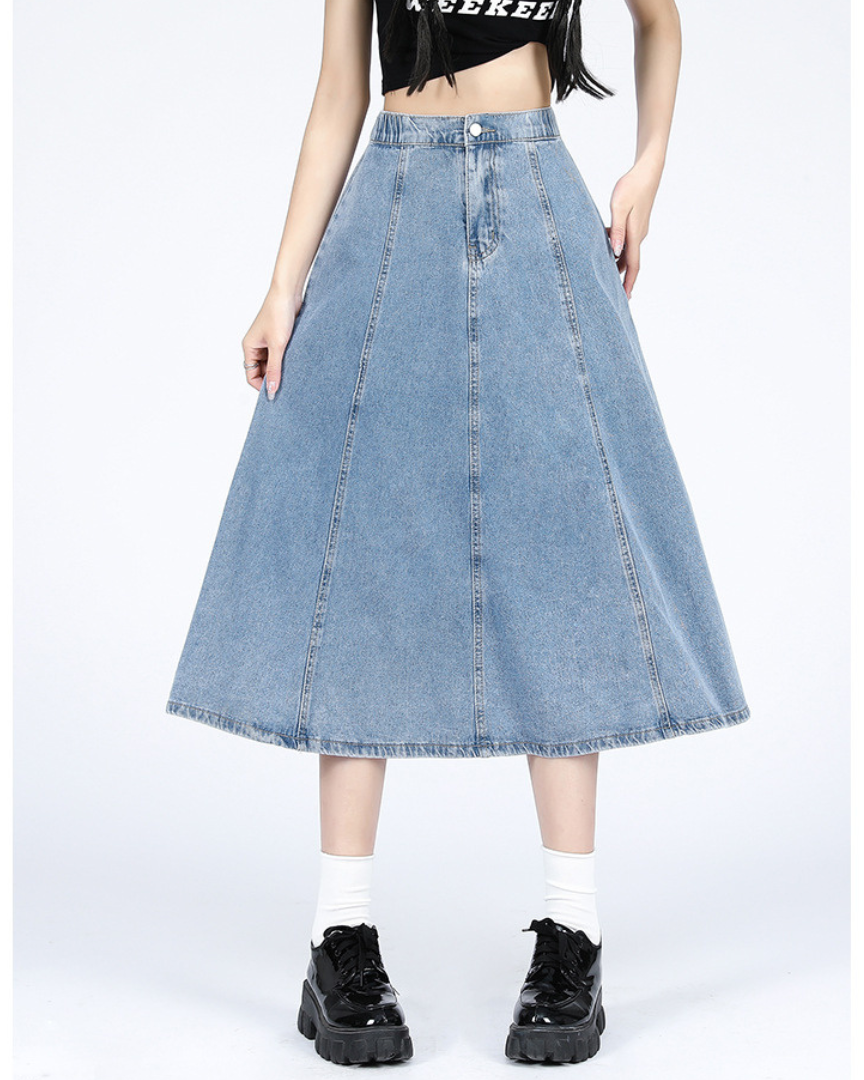 Liora Soft Pleat Denim Skirt