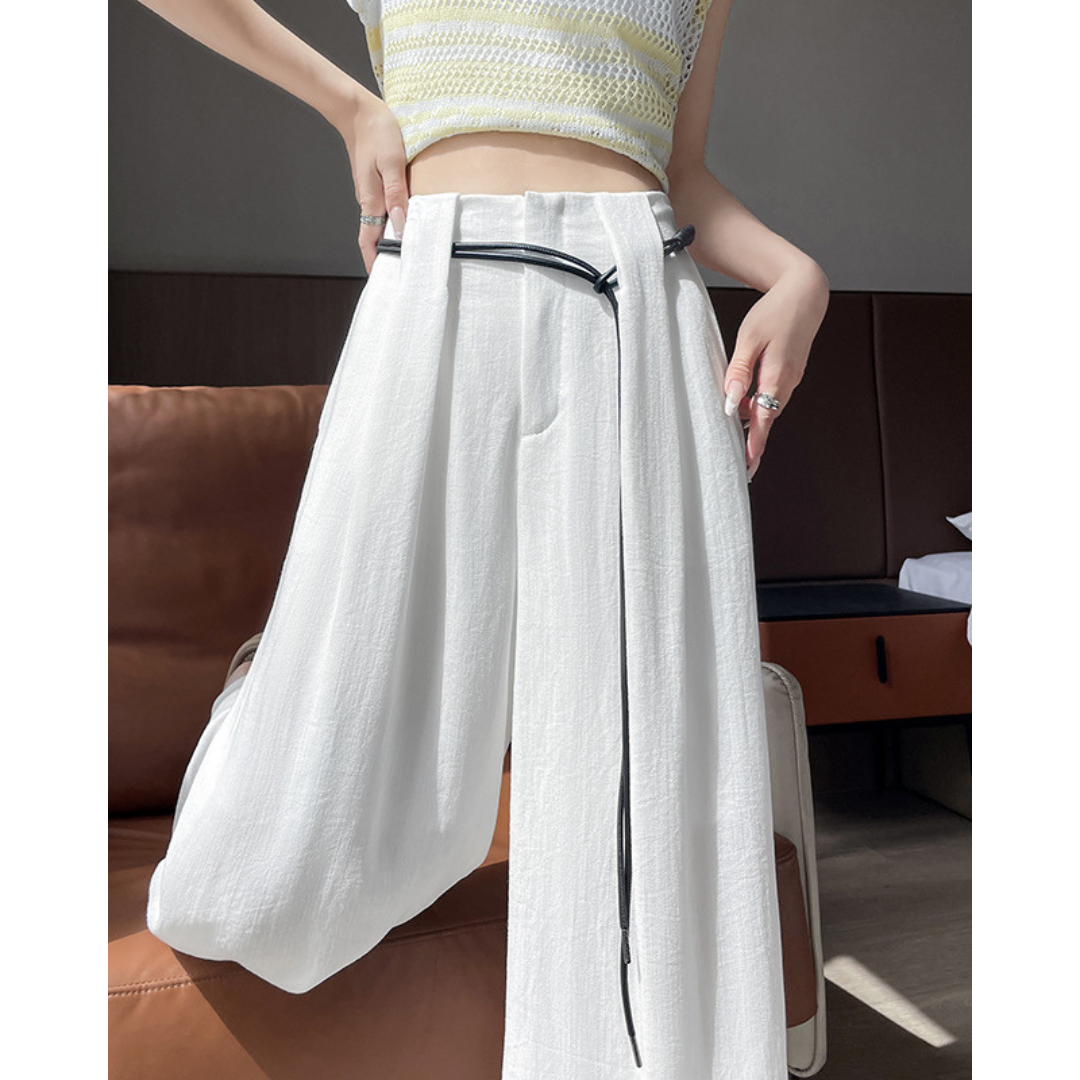 Alba Tie Wide Flax Pants