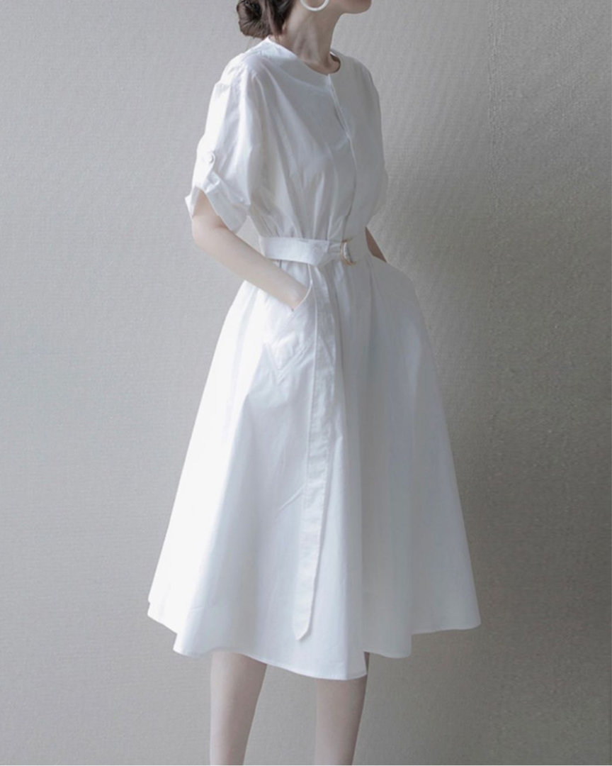Auden Soft Belted Cotton Dress