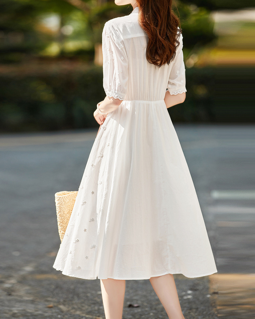Opaline Bloom Embroidered Dress