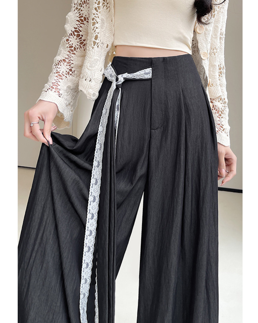 Mira Lace Tie Wide Trousers