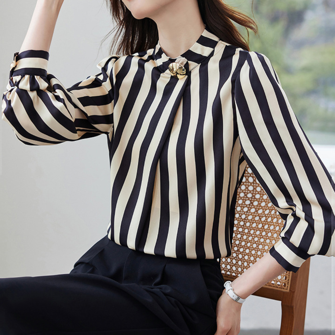 Clare Stripe Accent Blouse