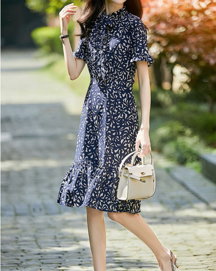 Amira Soft Petal Midi Dress