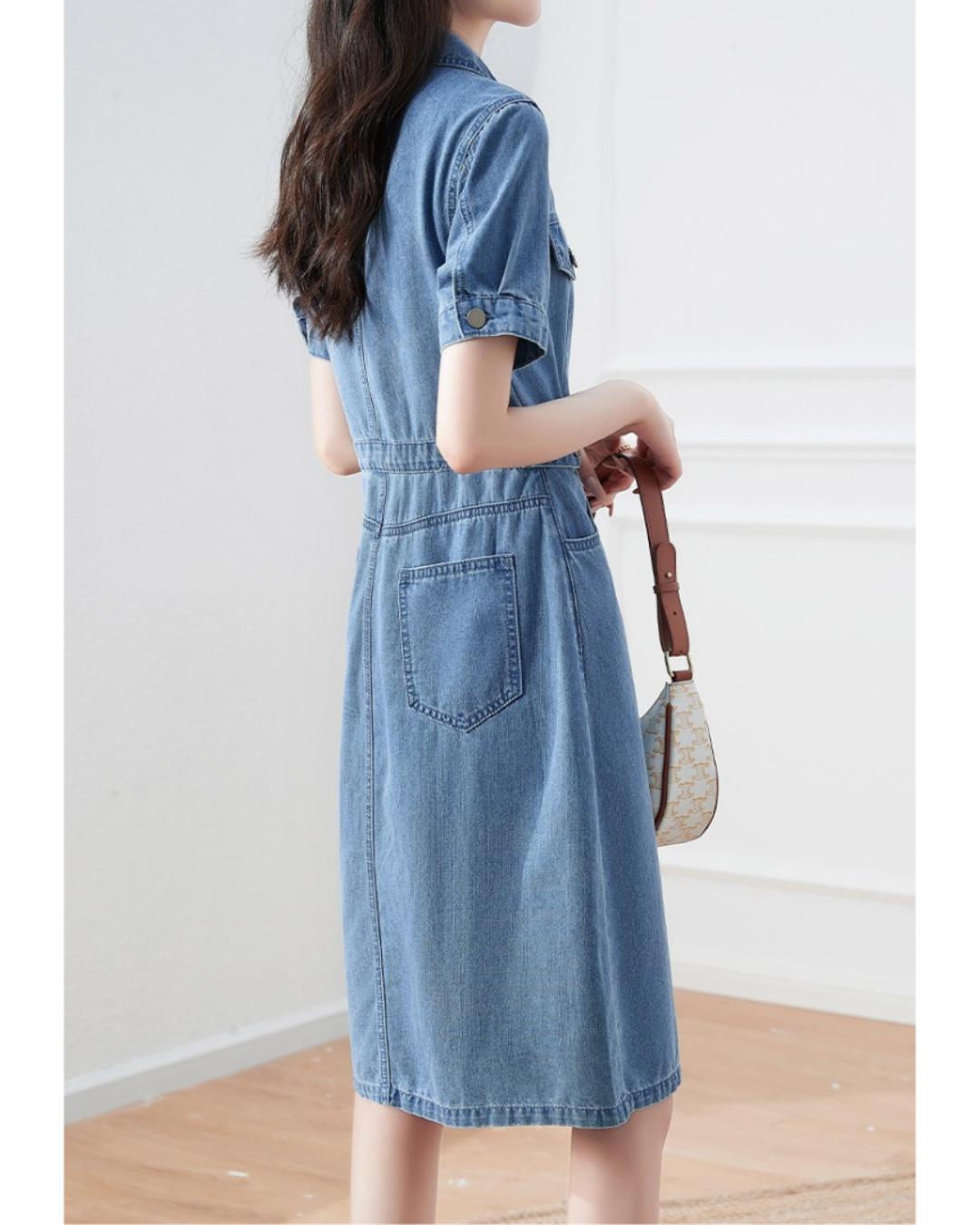 Adele Soft Denim Belted Dress