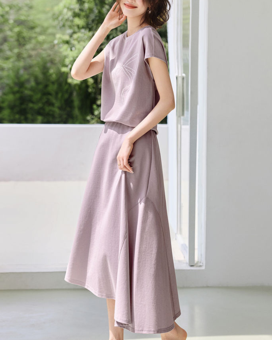 Lila Calm Ribbon Skirt Set
