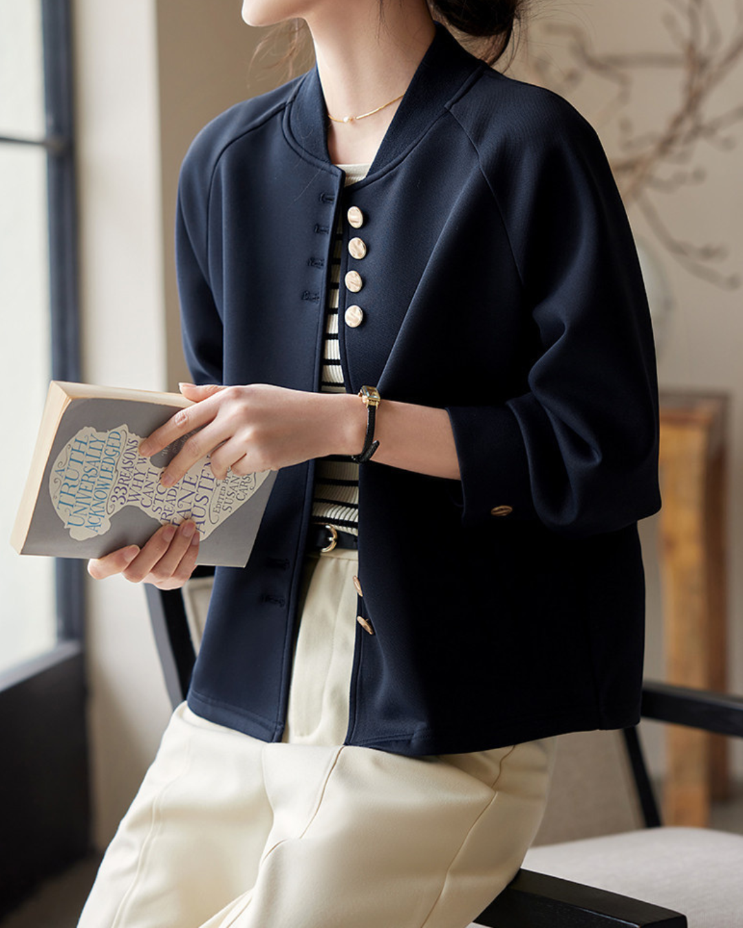 Marine Calm Button Jacket