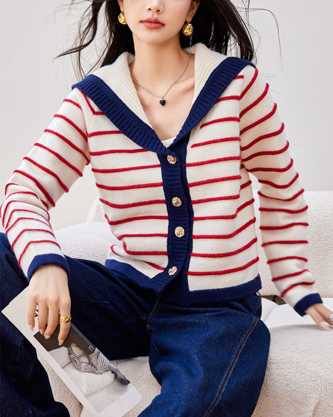Celine Coast Stripe Cardigan