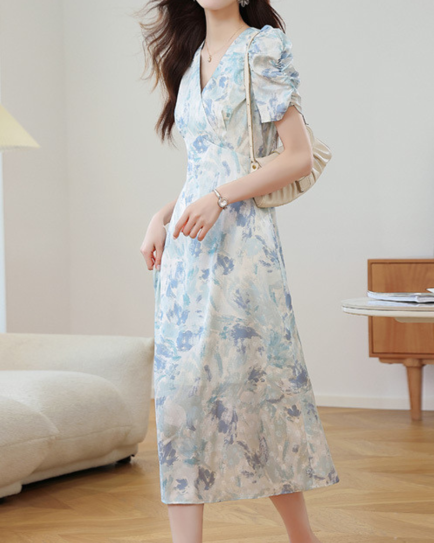 Amara Breeze Watercolor Midi Dress