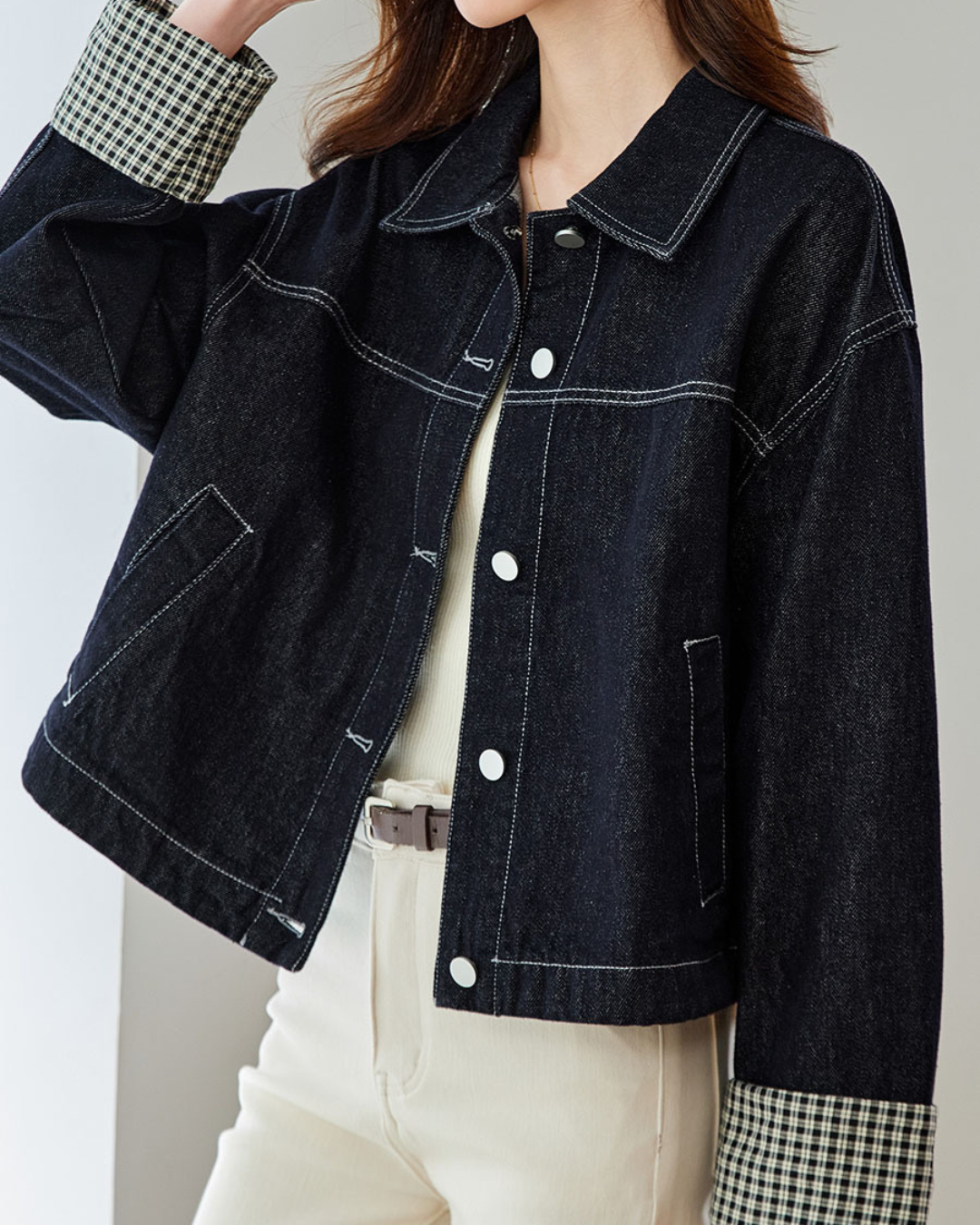 Indigo Check Cuff Jacket