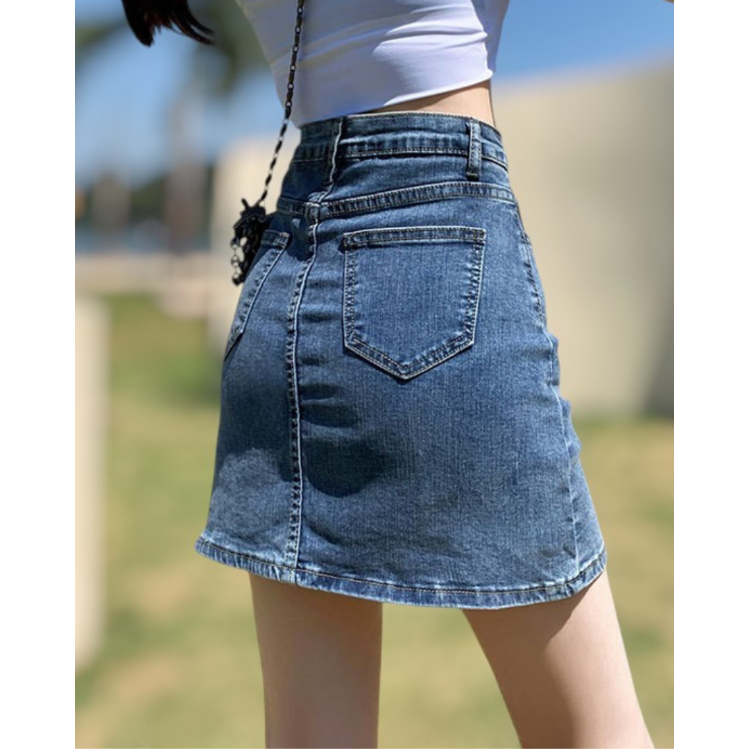 Arden Soft Slit Denim Skirt