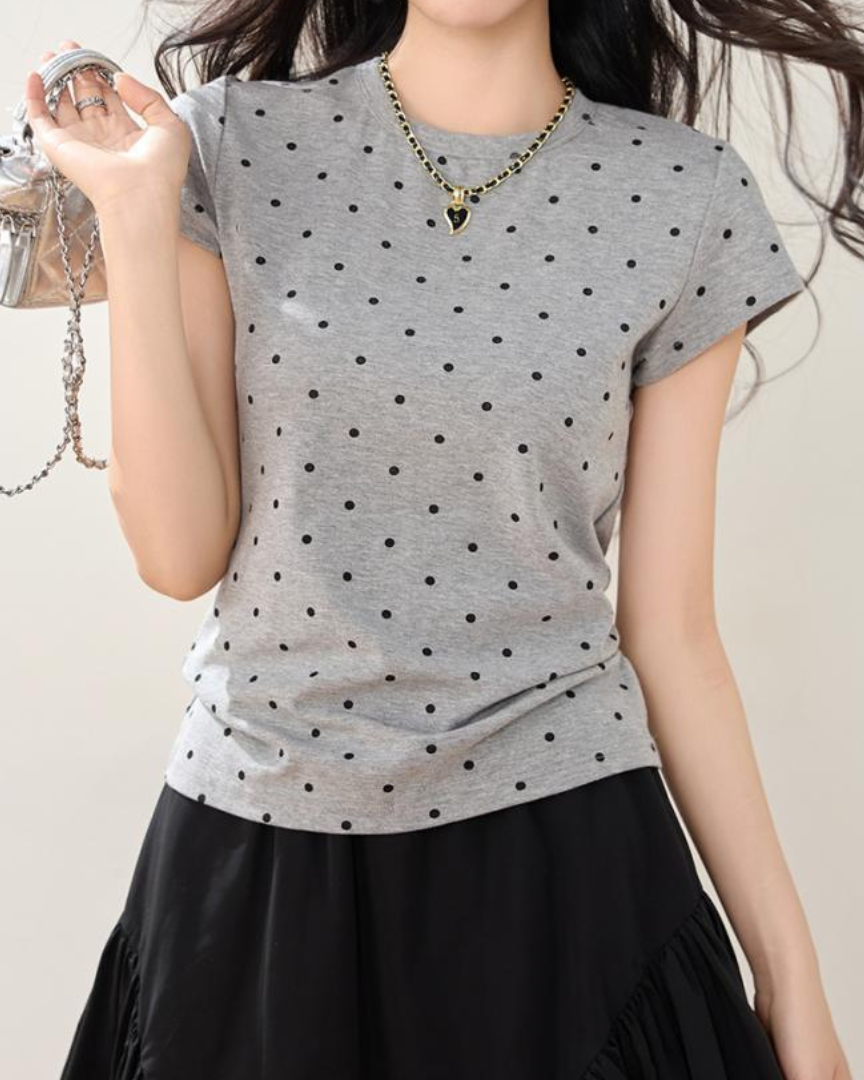 Isla Soft Dot Cotton T-Shirt
