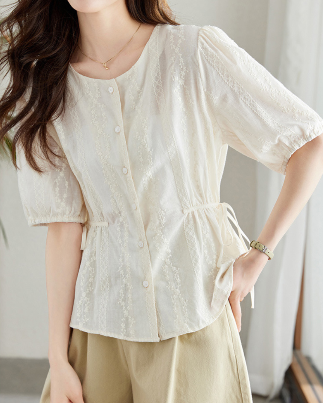 Clara Lace Waist Blouse