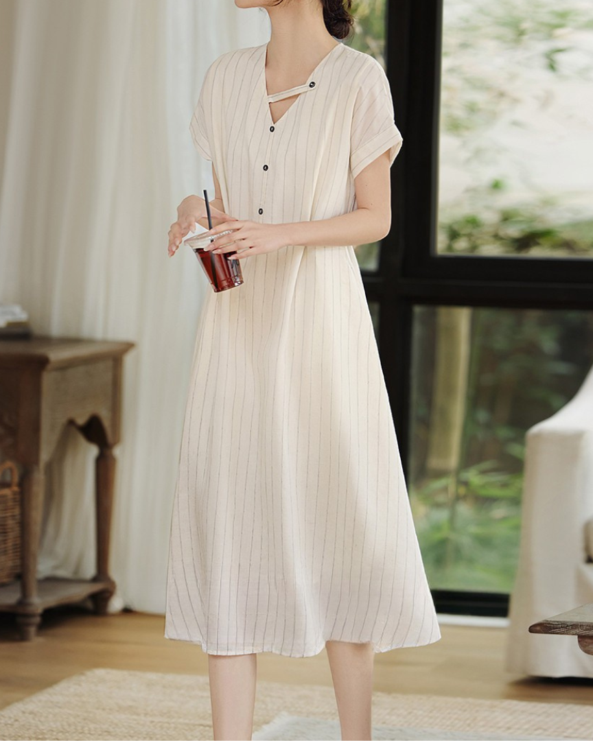 Linea Whisper Stripe Midi Dress