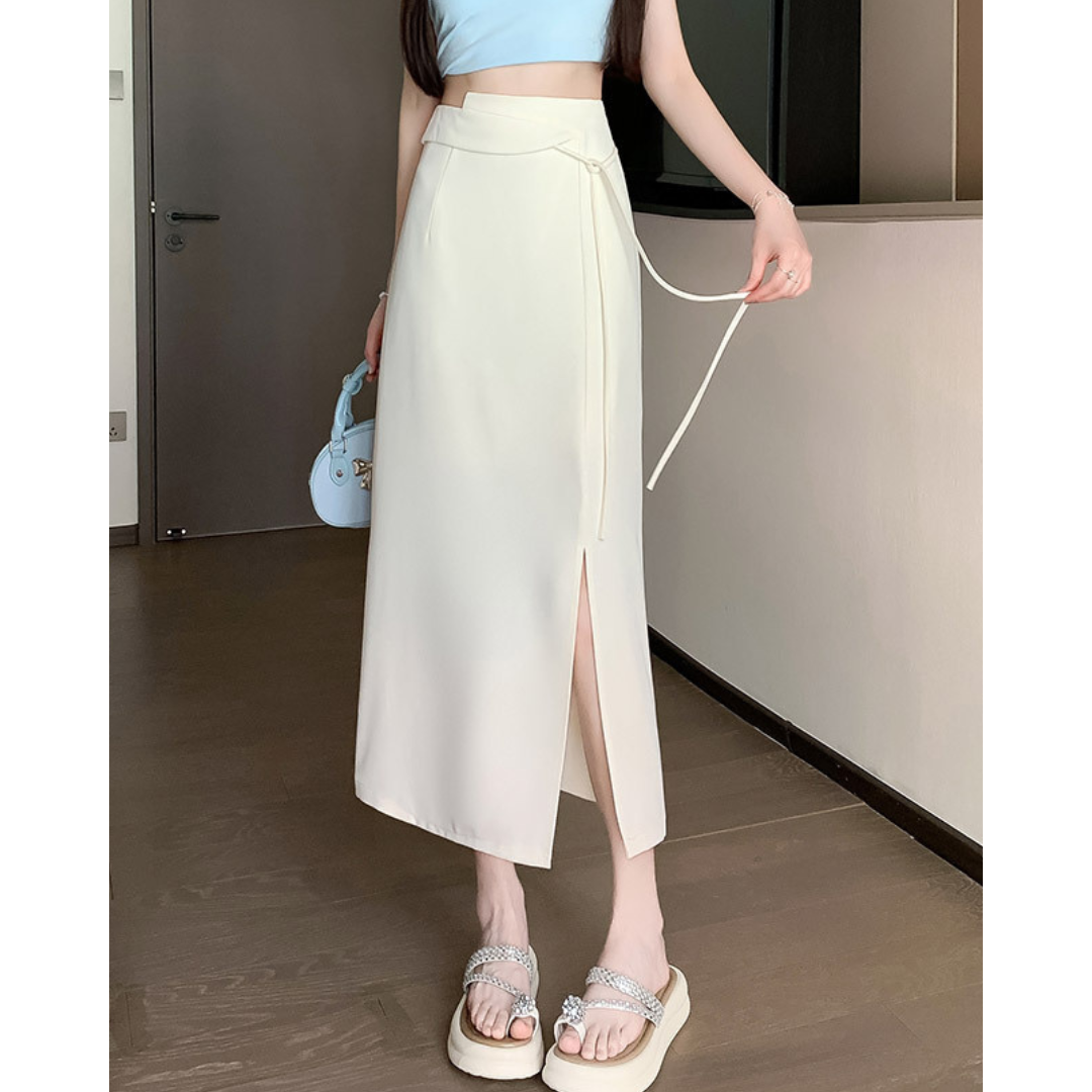 Clea Wrap Tie Midi Skirt