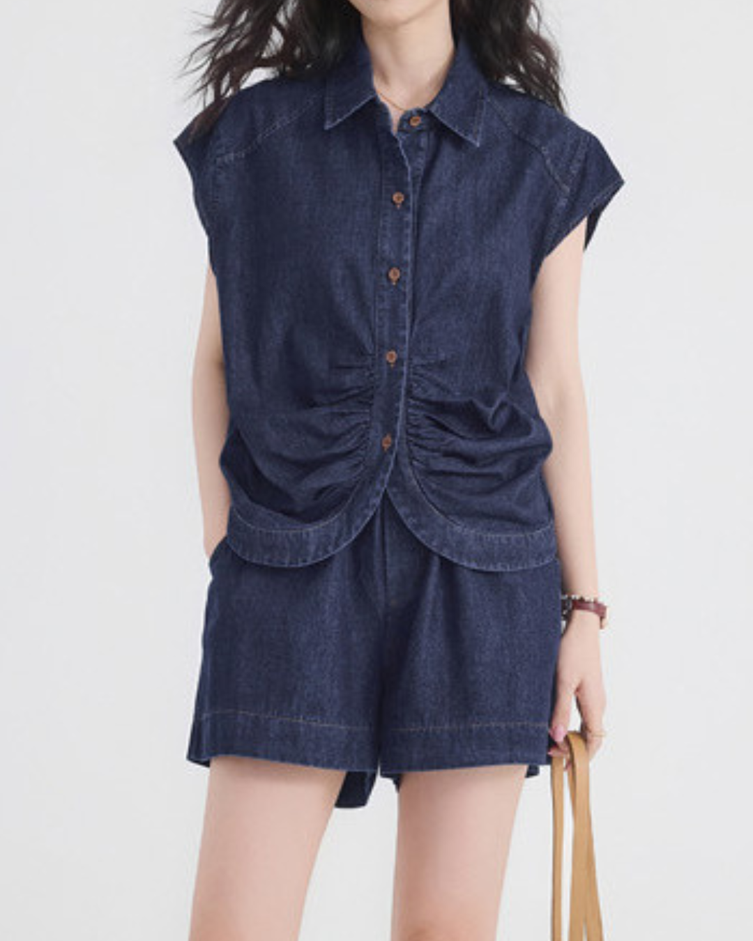 Aurea Ease Denim Short Set