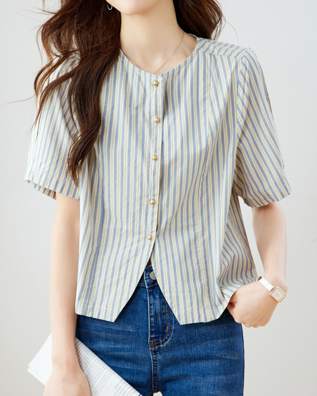 Mila Drift Stripe Button Shirt