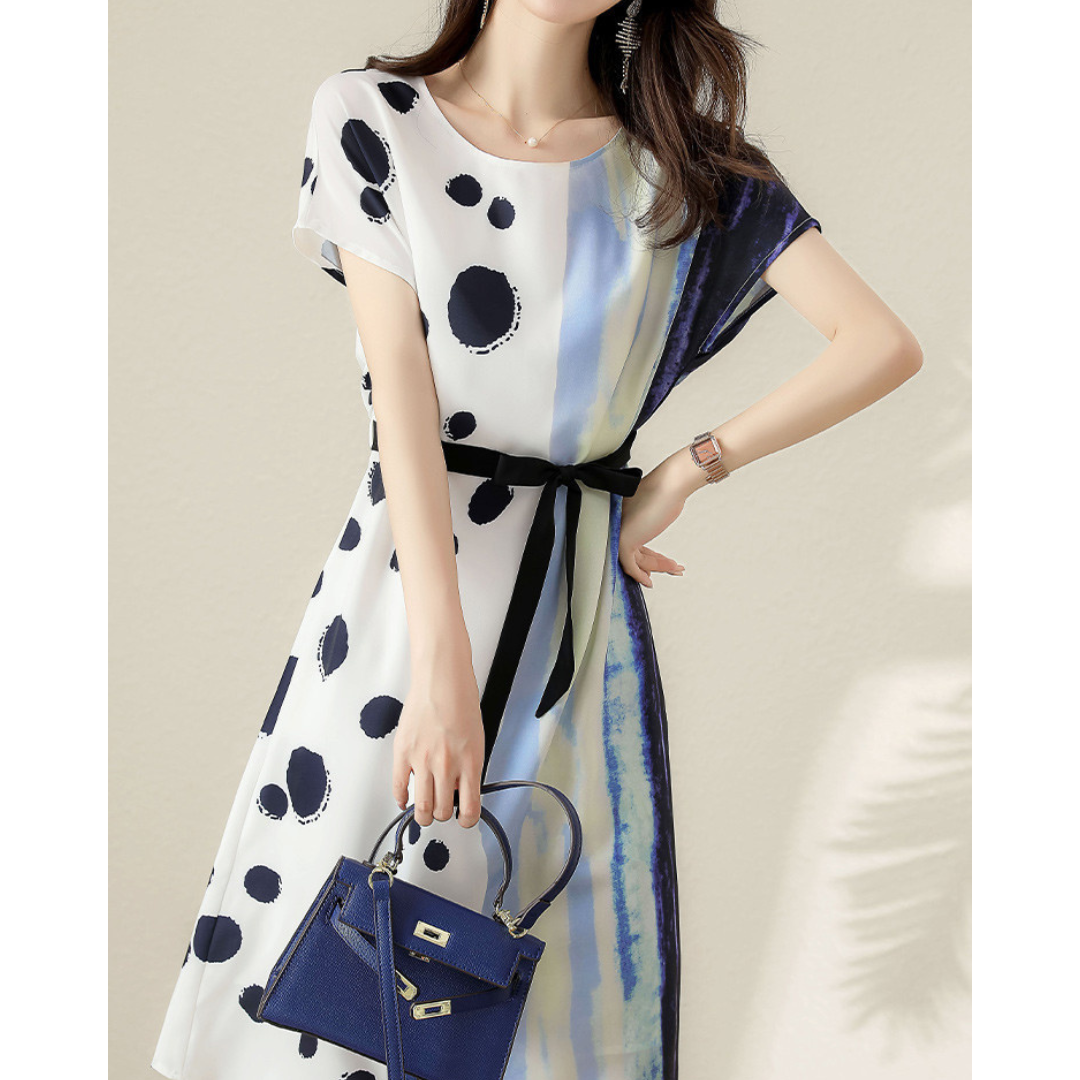Azure Flow Ink Dot Dress