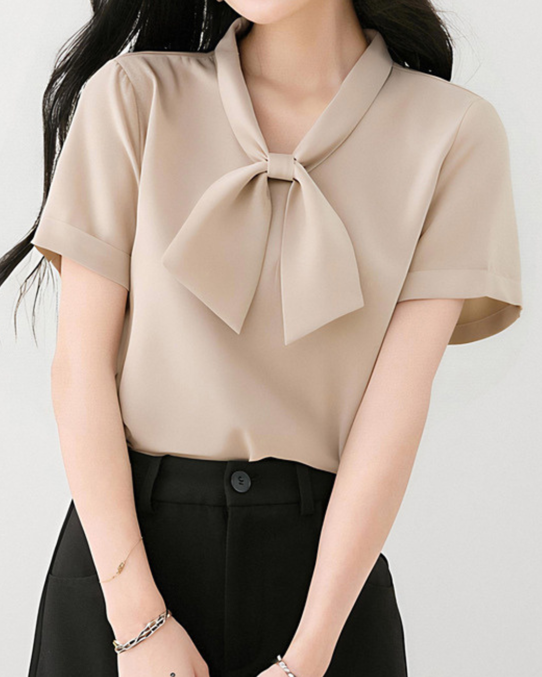 Alba Soft Bow Collar Blouse