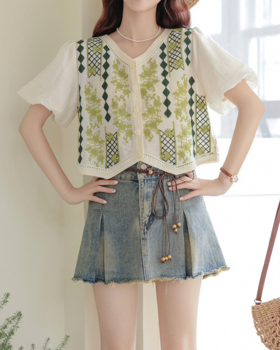 Aster Garden Embroidered Blouse